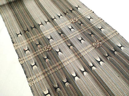 平和屋着物●八寸名古屋帯 もじり織 吉祥文 金糸 正絹 逸品 CABC5259hy