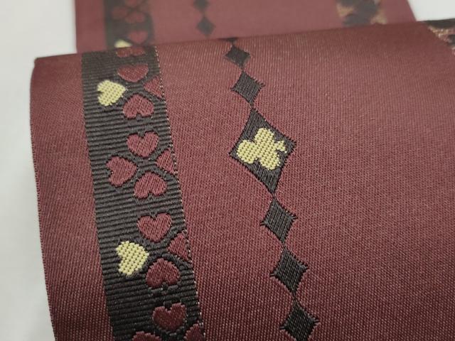 平和屋着物●両面 半幅帯 スペード パート クローバー ダイヤ CABC5263hy