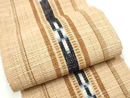 平和屋着物●沖縄県伝統工芸品　八重山ミンサー　手織り　半幅帯　絣間道　綿　逸品　CABC5268hy