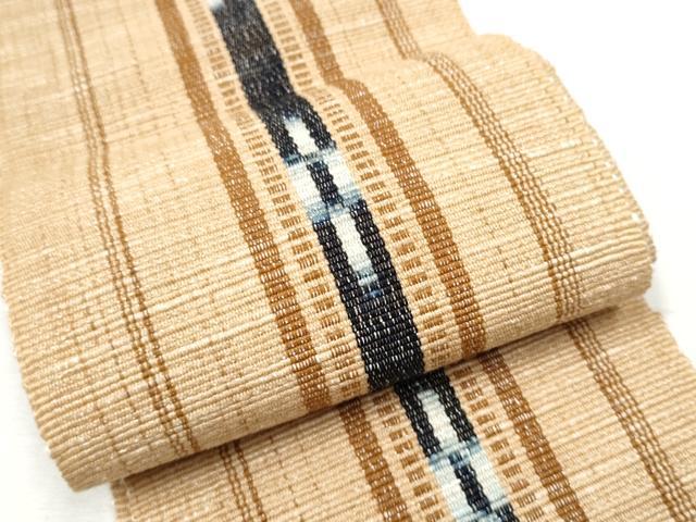 平和屋着物●沖縄県伝統工芸品　八重山ミンサー　手織り　半幅帯　絣間道　綿　逸品　CABC5268hy