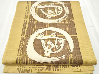 平和屋着物●太鼓柄袋帯 ろうけつ染 魚丸文 正絹 逸品 CABC5277hy