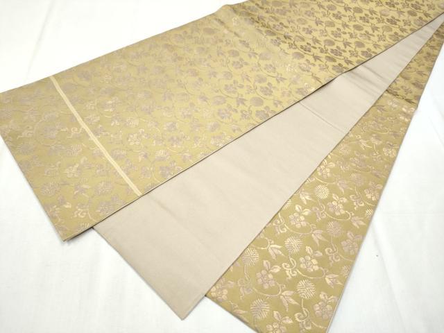 平和屋着物●全通柄 本袋帯 花唐草文 金糸 正絹 逸品 CABC5278hy