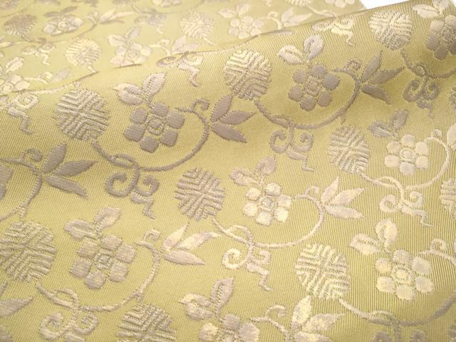 平和屋着物●全通柄 本袋帯 花唐草文 金糸 正絹 逸品 CABC5278hy