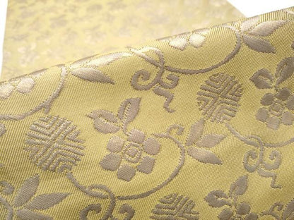 平和屋着物●全通柄 本袋帯 花唐草文 金糸 正絹 逸品 CABC5278hy