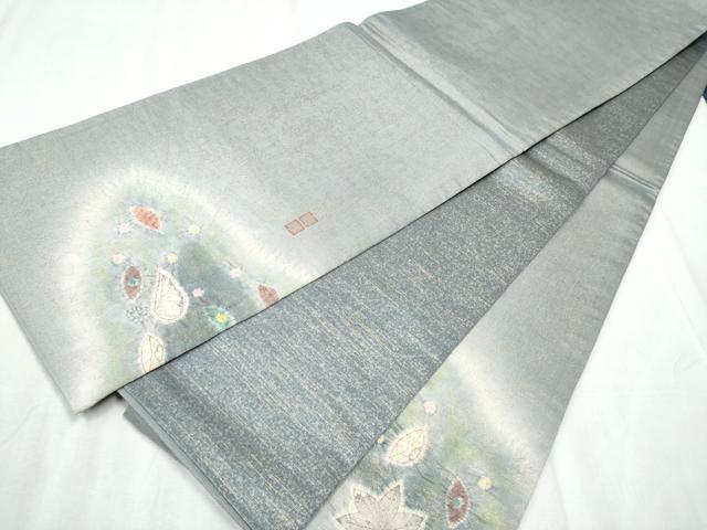 平和屋着物●太鼓柄袋帯 絞り 舞葉文 金通し地 正絹 逸品 CABC5289hy