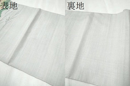 平和屋着物●太鼓柄袋帯 紬地 すくい織 風景草花文 正絹 逸品 CABC5294hy