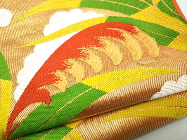 平和屋着物●西陣 川島織物 六通柄 本袋帯 草花文 正絹 逸品 CABC5298hy