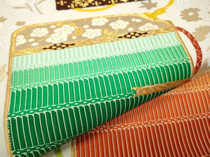平和屋着物●六通柄袋帯 唐織 鎧脅し 金糸 正絹 逸品 CABC5308hy