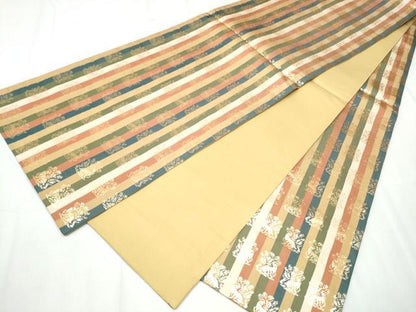 平和屋着物●全通柄袋帯 花兎 金糸 正絹 逸品 未使用 CABC5310hy