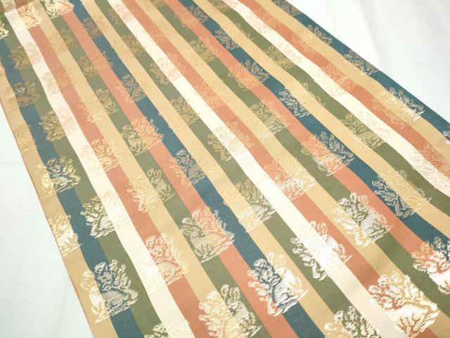 平和屋着物●全通柄袋帯 花兎 金糸 正絹 逸品 未使用 CABC5310hy