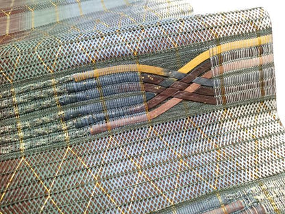 平和屋着物●丸帯 もじり織 横段吉祥文 証紙付き 上代59万 正絹 逸品 CABC5314hy