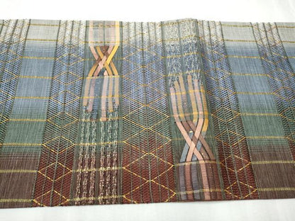 平和屋着物●丸帯 もじり織 横段吉祥文 証紙付き 上代59万 正絹 逸品 CABC5314hy