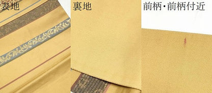 平和屋着物●太鼓柄袋帯 横段花文 金糸 正絹 逸品 CABC5317hy