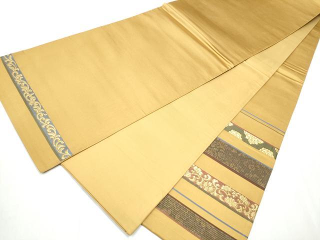 平和屋着物●太鼓柄袋帯 横段花文 金糸 正絹 逸品 CABC5317hy