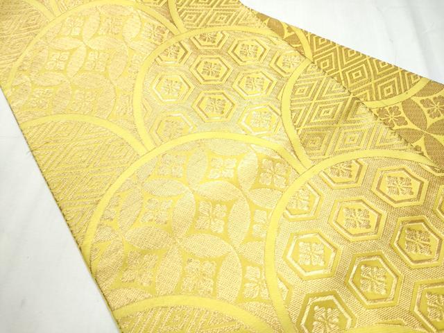 平和屋着物●西陣　川島織物　九寸名古屋帯　扇面吉祥文　金糸　正絹　逸品　CABC5323hy