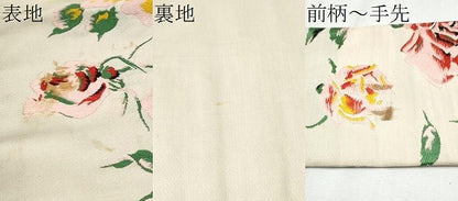 平和屋着物●アンティーク 大正ロマン 九寸名古屋帯 唐織 薔薇 正絹 逸品 CABC5326hy