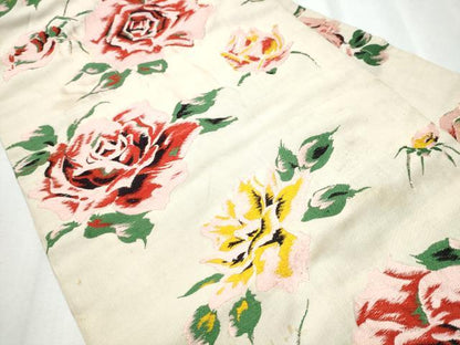 平和屋着物●アンティーク 大正ロマン 九寸名古屋帯 唐織 薔薇 正絹 逸品 CABC5326hy