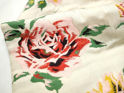 平和屋着物●アンティーク 大正ロマン 九寸名古屋帯 唐織 薔薇 正絹 逸品 CABC5326hy