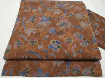 平和屋着物●九寸名古屋帯 舞花文 鬼しぼ縮緬 正絹 逸品 CABC5338hy