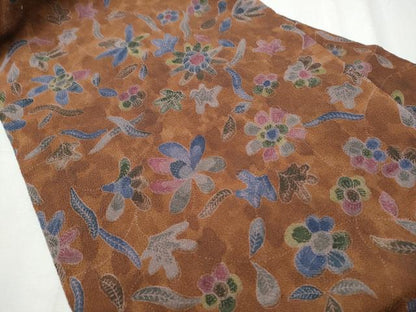 平和屋着物●九寸名古屋帯 舞花文 鬼しぼ縮緬 正絹 逸品 CABC5338hy