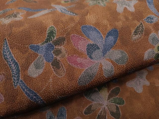 平和屋着物●九寸名古屋帯 舞花文 鬼しぼ縮緬 正絹 逸品 CABC5338hy