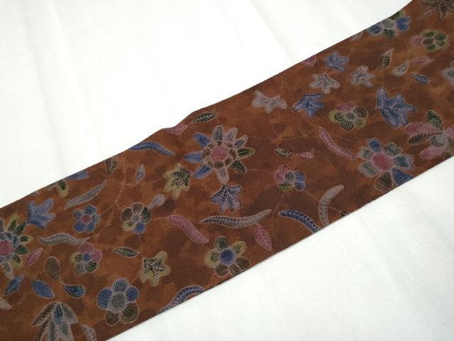 平和屋着物●九寸名古屋帯 舞花文 鬼しぼ縮緬 正絹 逸品 CABC5338hy