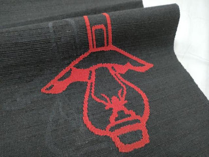 平和屋着物●八寸名古屋帯 ランタン 黒地 正絹 逸品 CABC5339hy