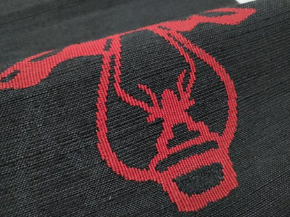 平和屋着物●八寸名古屋帯 ランタン 黒地 正絹 逸品 CABC5339hy