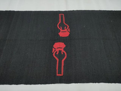 平和屋着物●八寸名古屋帯 ランタン 黒地 正絹 逸品 CABC5339hy