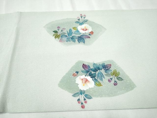 平和屋着物●九寸開き名古屋帯 地紙草花文 鬼しぼ縮緬 正絹 逸品 CABC5355hy