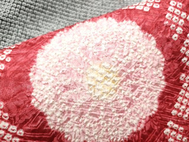 平和屋着物●名門　藤娘きぬたや・総絞り　九寸名古屋帯　舞花文　黒地　正絹　逸品　CABC5356hy
