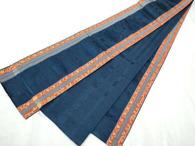 平和屋着物●本場筑前博多織 両面 半幅帯 花間道 献上 正絹 逸品 CABC5361hy