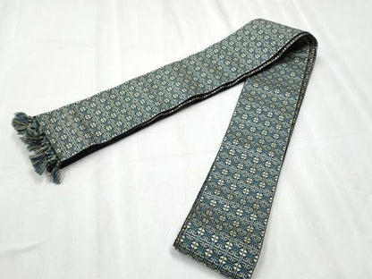平和屋着物●男性 本場筑前博多織 角帯 幾何学文様 正絹 逸品 CABC5363hy