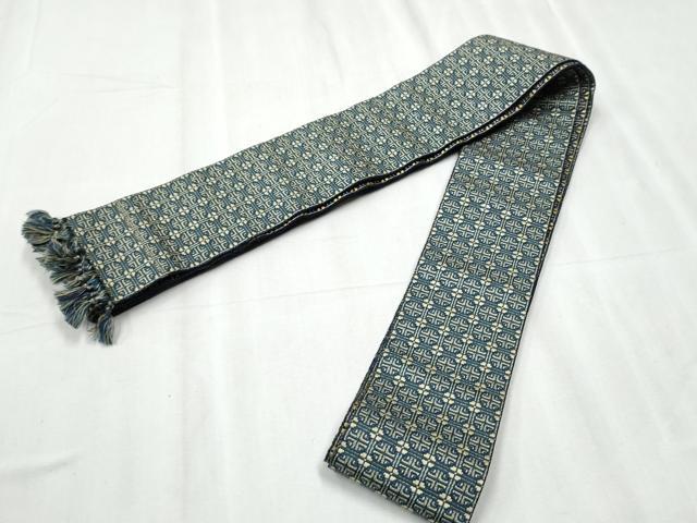 平和屋着物●男性 本場筑前博多織 角帯 幾何学文様 正絹 逸品 CABC5363hy