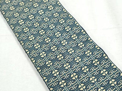 平和屋着物●男性 本場筑前博多織 角帯 幾何学文様 正絹 逸品 CABC5363hy