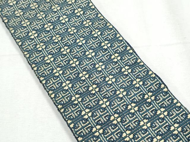 平和屋着物●男性 本場筑前博多織 角帯 幾何学文様 正絹 逸品 CABC5363hy