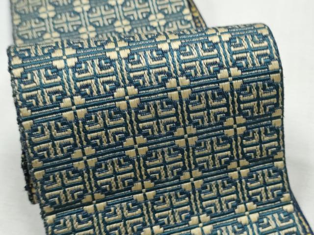 平和屋着物●男性 本場筑前博多織 角帯 幾何学文様 正絹 逸品 CABC5363hy