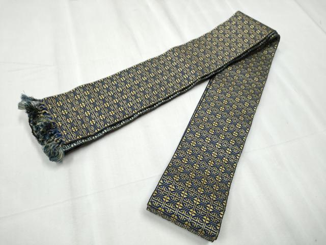 平和屋着物●男性 本場筑前博多織 角帯 幾何学文様 正絹 逸品 CABC5363hy