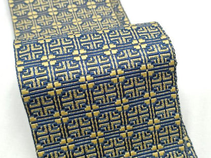 平和屋着物●男性 本場筑前博多織 角帯 幾何学文様 正絹 逸品 CABC5363hy