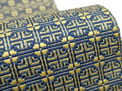 平和屋着物●男性 本場筑前博多織 角帯 幾何学文様 正絹 逸品 CABC5363hy