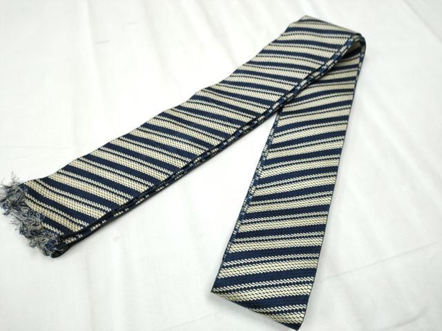 平和屋着物●男性 本場筑前博多織 両面 角帯 斜線文 正絹 逸品 CABC5364hy
