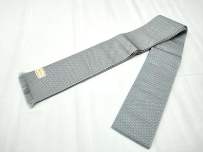 平和屋着物●男性 本場筑前博多織 角帯 宝来織 よろけ縞 正絹 逸品 CABC5365hy