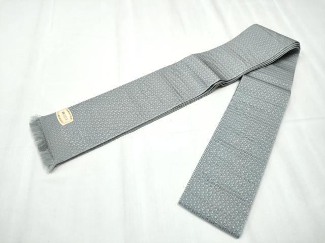 平和屋着物●男性 本場筑前博多織 角帯 宝来織 よろけ縞 正絹 逸品 CABC5365hy
