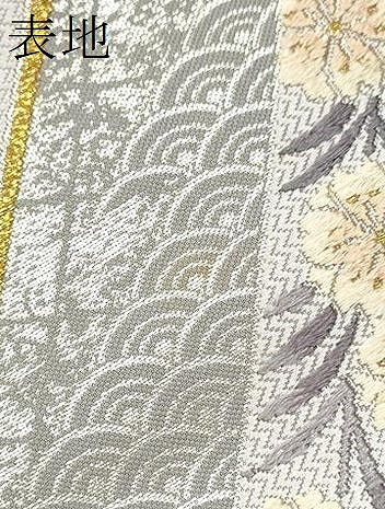 平和屋着物●六通柄袋帯 枝垂れ桜文 金銀糸 正絹 逸品 CABC5373hy