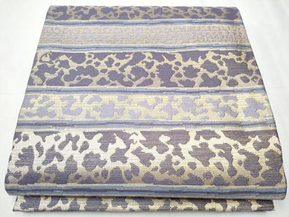 平和屋着物●両面 六通柄袋帯 横段霞文 金糸 正絹 逸品 CABC5377hy