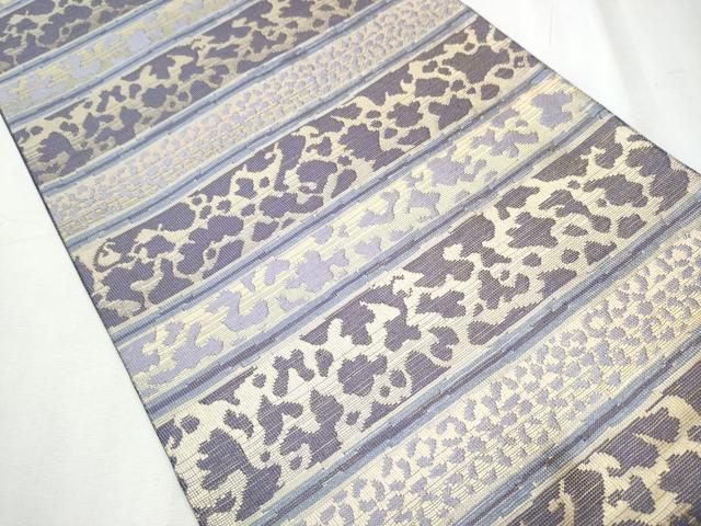 平和屋着物●両面 六通柄袋帯 横段霞文 金糸 正絹 逸品 CABC5377hy