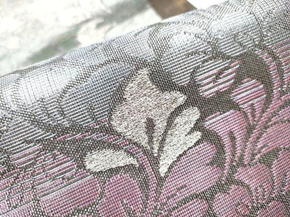 平和屋着物▽両面 六通柄袋帯 スリーシーズン 春夏秋 花唐草文 金銀糸 正絹 逸品 CABC5380hy