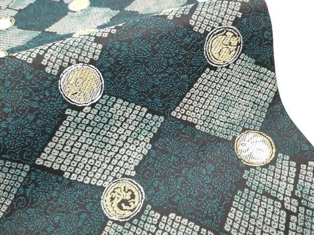 平和屋着物●西陣 六通柄袋帯 花菱十二支文 金銀糸 証紙付き 正絹 逸品 CABC5382hy