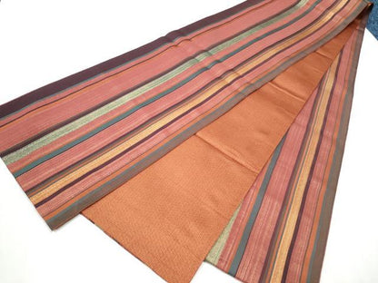 平和屋着物●ひなや工房 くむ・あむ・おる 伊豆蔵明彦 全通柄袋帯 幾何学文様 金糸 正絹 逸品 CABC5386hy