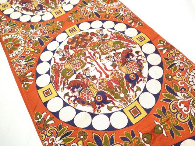 平和屋着物●六通柄　本袋帯　四天王文旗　正絹　逸品　CABC5390hy